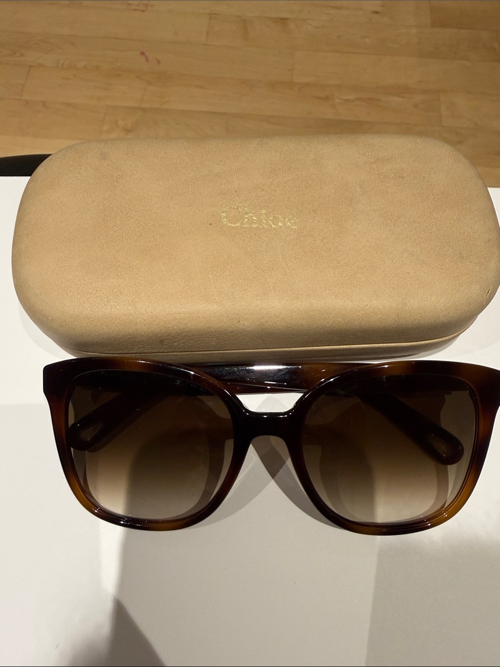 Chloe Tortoiseshell Brown Gradient Women's Sunglasses